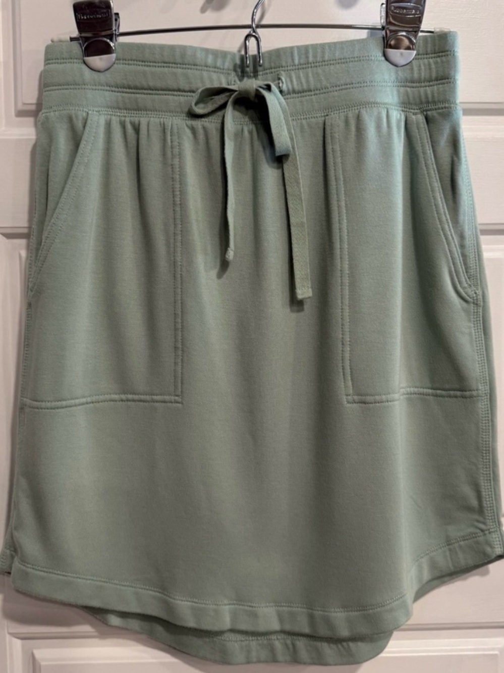 LOFT Lou & Grey Sage Green Drawstring Sweatshirt Skirt Size Small NWOT